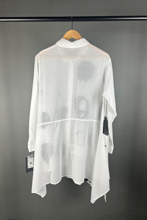 Moyuru White Shirt with Abstract Black Marks