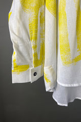 Moyuru Print Yellow Cotton Shirt