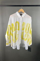 Moyuru Print Yellow Cotton Shirt