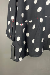 Moyuru White Spot Shirt with Red Stitching Highlights