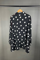 Moyuru White Spot Shirt with Red Stitching Highlights