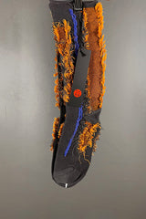 Moyuru Black Blue & Orange Textured Socks