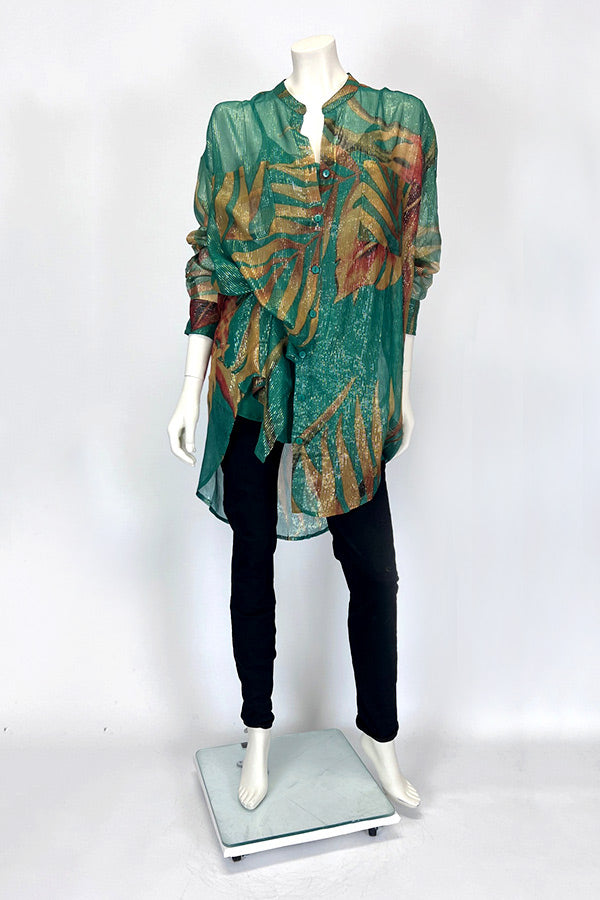 Mes Demoiselles Phoebe Shirt with Palm Frond Print