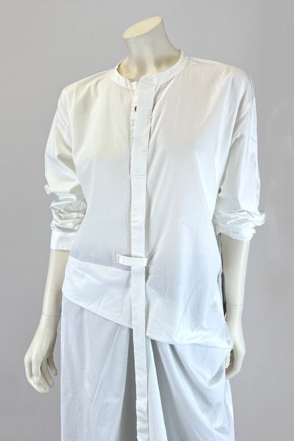 Moyuru White Abstract Shirt Dress