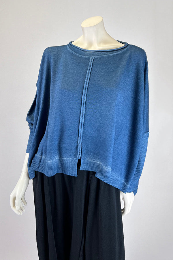 Moyuru Overdyed Indigo Cropped Knit