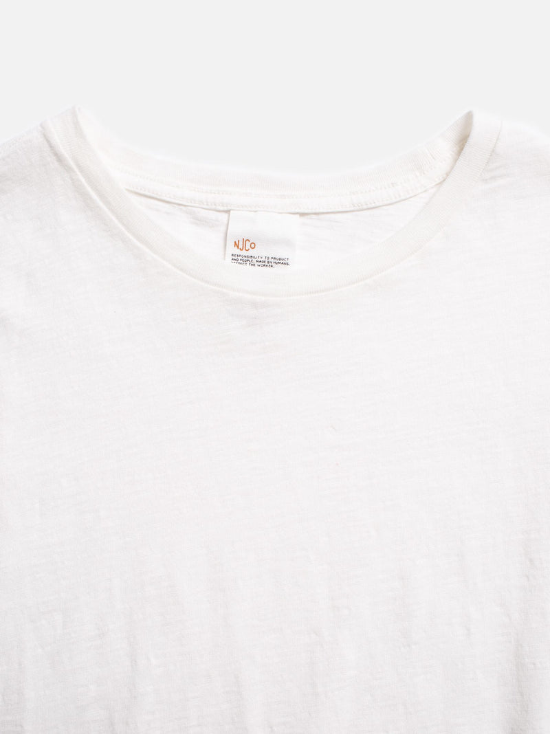 Nudie Roffe Slub T-Shirt in Offwhite