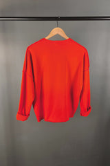 Tzusk Orange Cropped Top with Scribble Print