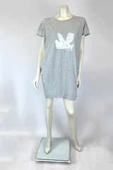 Kate Perry Projects Scribble Dove on Grey Marle T-Shirt Dress