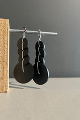 Rosalba Galati Titanium Rubber with White Thread Earrings