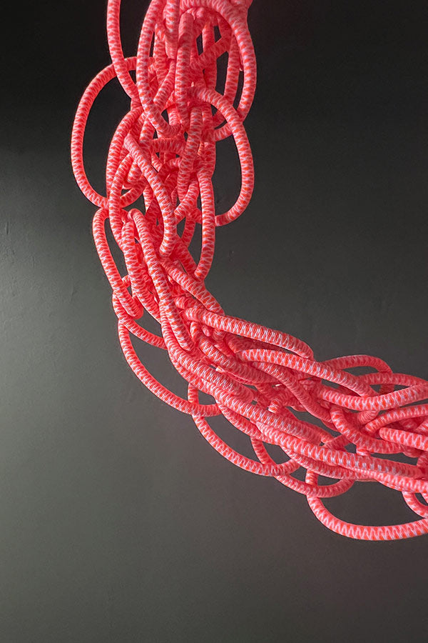 Rosalba Galati Fluro Pink Knotted Necklace