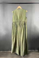 Rabens Saloner Harmonie Khaki Maxi Dress
