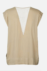 Rabens Saloner Rosalyn Funnel Web Top in Sand