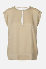 Rabens Saloner Rosalyn Funnel Web Top in Sand