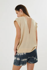 Rabens Saloner Rosalyn Funnel Web Top in Sand