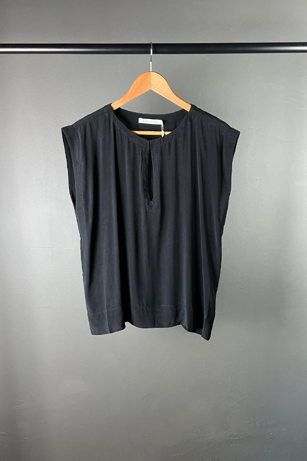 Rabens Saloner Sand Washed Rosalyn Top in Black