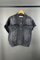 Rabens Saloner Washed Black Denim Mir Vest