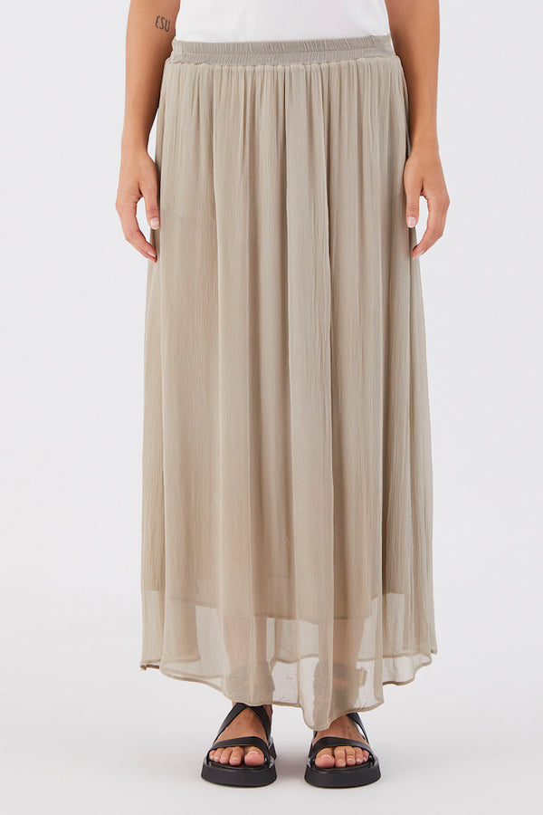 Transit Pearl Grey Solid Crepe Skirt