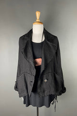 Sanctamuerte Linen & Viscose/Silk Jacket in Black