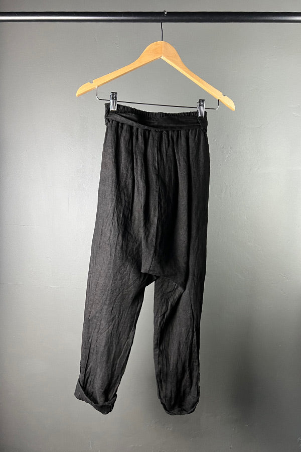 Sanctamuerte Black Viscose/Silk & Linen Pants