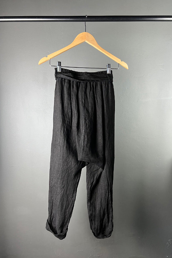 Sanctamuerte Black Viscose/Silk & Linen Pants