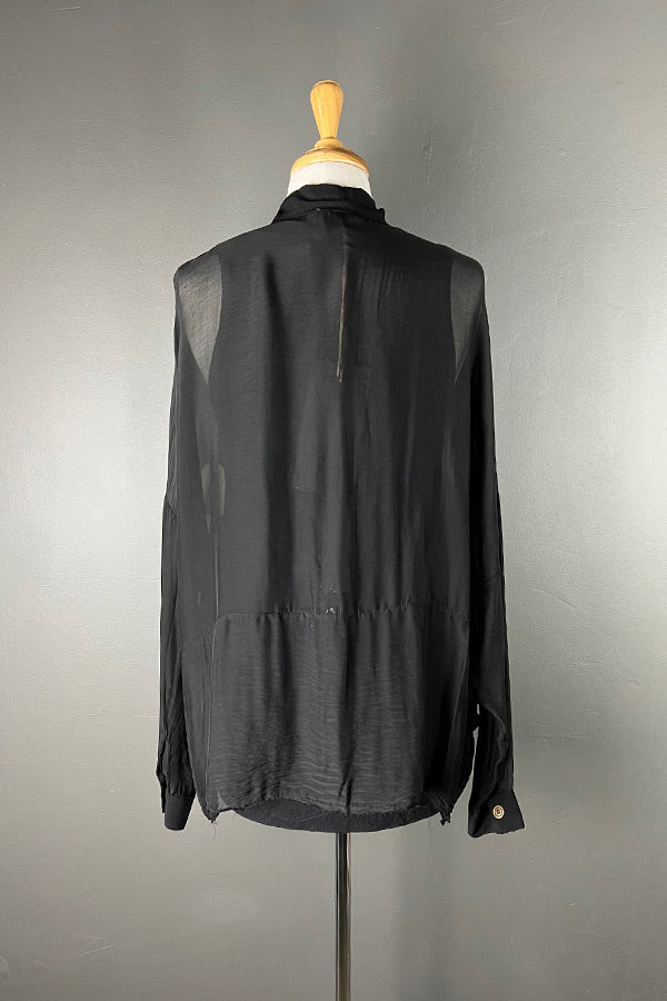 Sanctamuerte Silk Viscose Shirt in Black