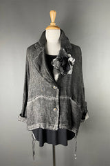 Sanctamuerte Linen & Silk Jacket in Grey