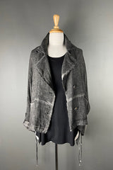 Sanctamuerte Linen & Silk Jacket in Grey