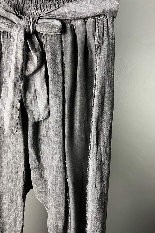 Sanctamuerte Grey Viscose/Silk & Linen Pants