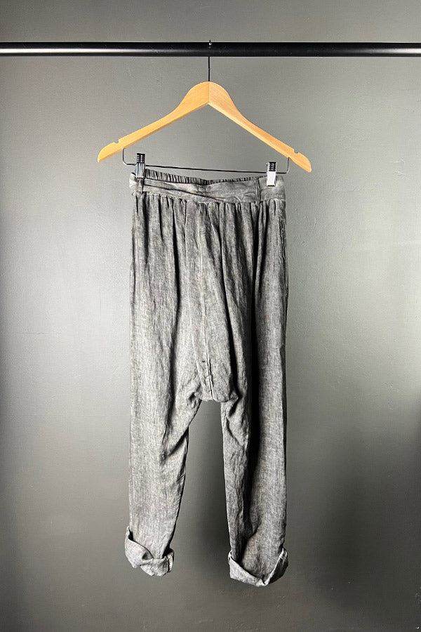 Sanctamuerte Grey Viscose/Silk & Linen Pants