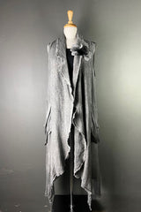 Sanctemuerte Long Gilet in Grey