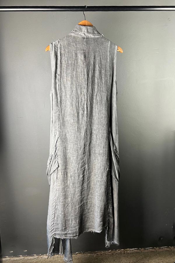 Sanctemuerte Long Gilet in Grey