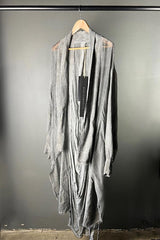 Sanctamuerte Linen & Viscose/Silk Coat in Grey