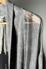 Sanctamuerte Linen & Viscose/Silk Coat in Grey