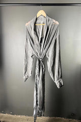 Sanctamuerte Linen & Viscose/Silk Coat in Grey