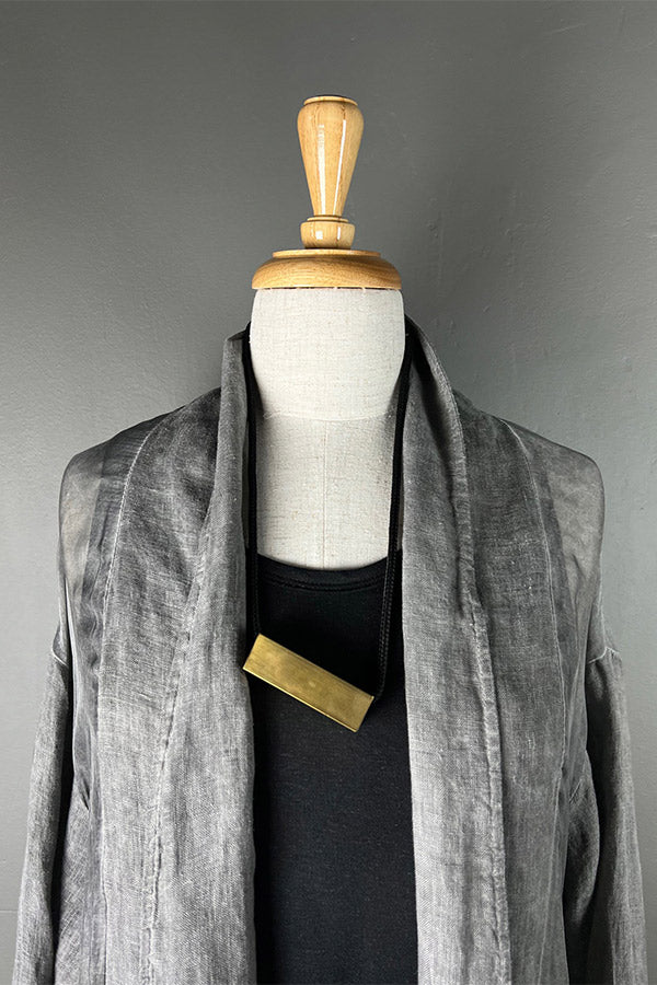 Sanctamuerte Linen & Silk Coat in Grey | Aniseed Boutique