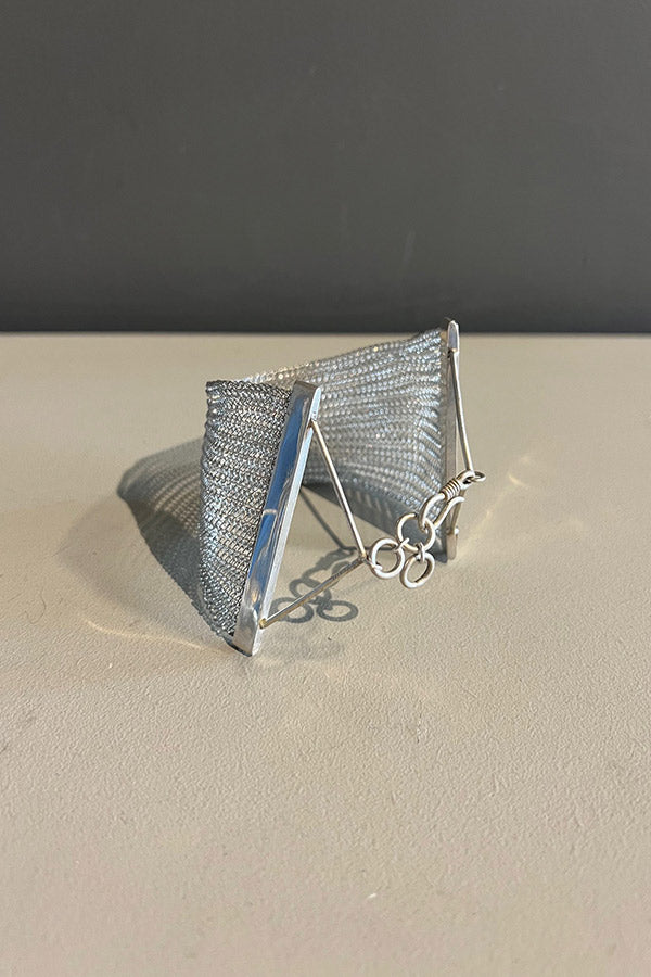 Seriously Designed Silver Wire Cuff with Silver Clasp