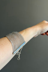 Seriously Designed Silver Wire Cuff with Silver Clasp