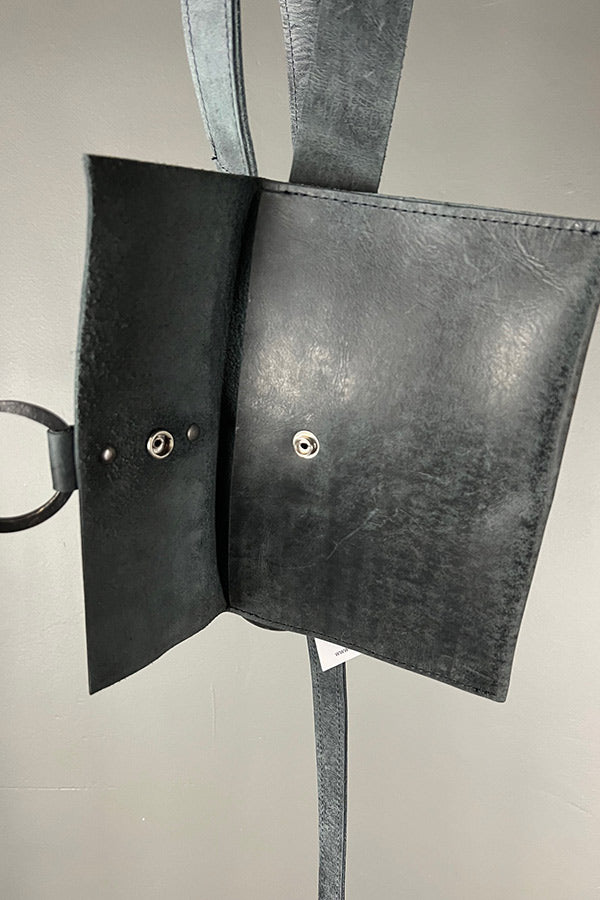 Studio Koak Black Leather Ring Belt Bag