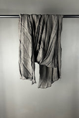 Sancamuerte Charcoal Viscose Scarf with Silver Dusting
