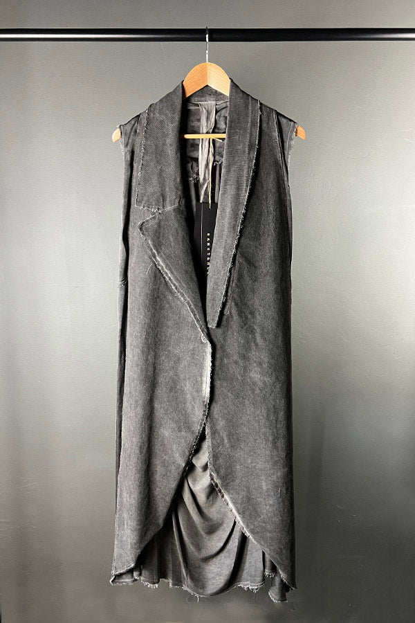 Sanctamuerte Grey Cord and Viscose Gilet