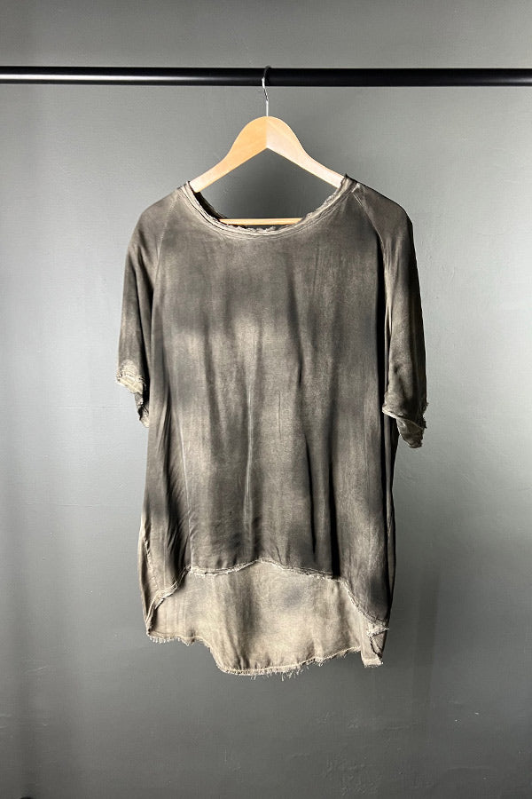 Sanctamuerte Spray-Painted Viscose Green Top