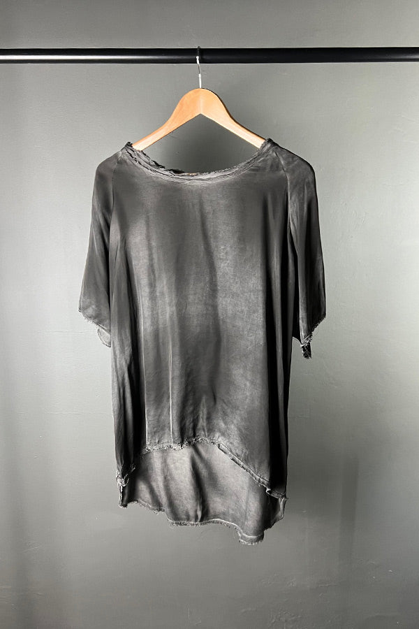 Sanctamuerte Spray-Painted Viscose Grey Top