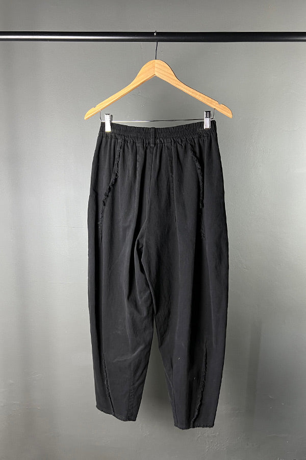 Sanctamuerte Black Pants with Raw Edge Finish