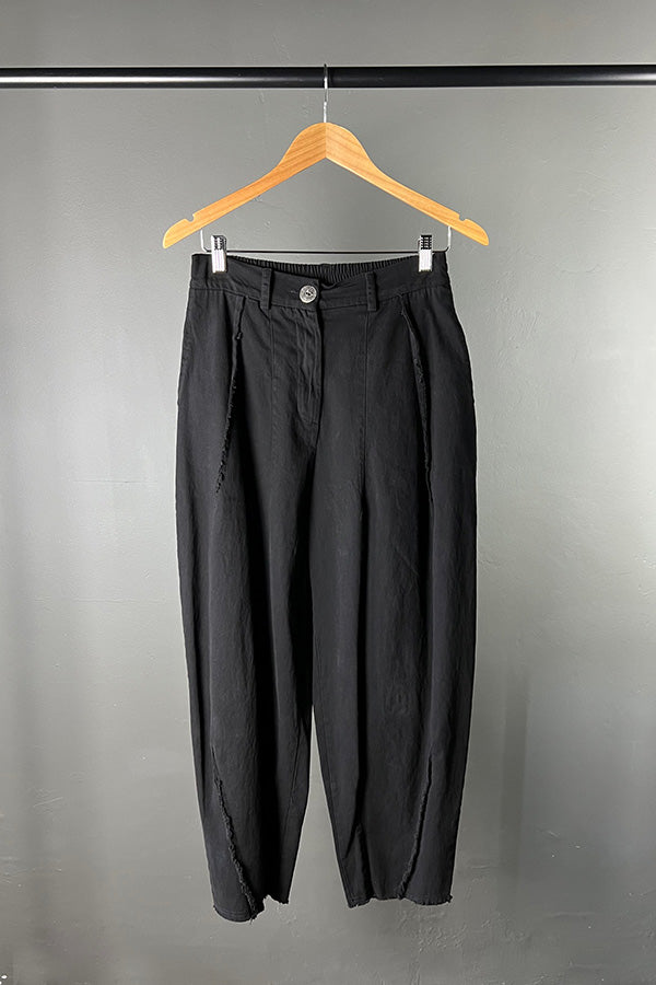 Sanctamuerte Black Pants with Raw Edge Finish