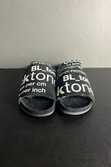 Rundholz + Trippen Type Print Suede Slides