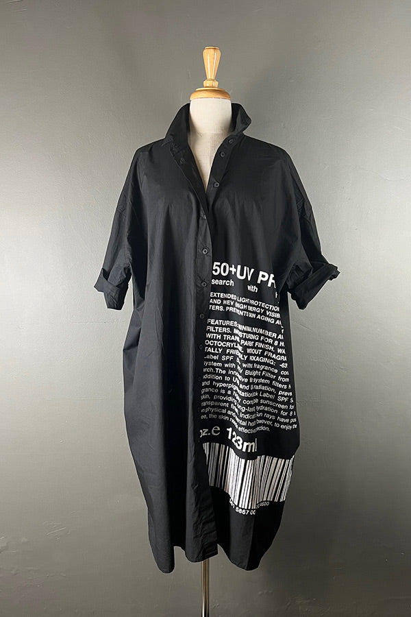 Rundholz Black Label Black Dress Shirt & White Copy Print