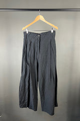 Rundholz Mainline Black Linen Wide-Leg Pants