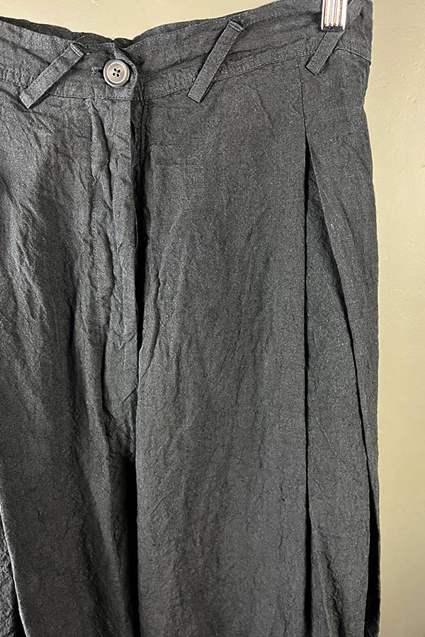Rundholz Mainline Black Linen Wide-Leg Pants
