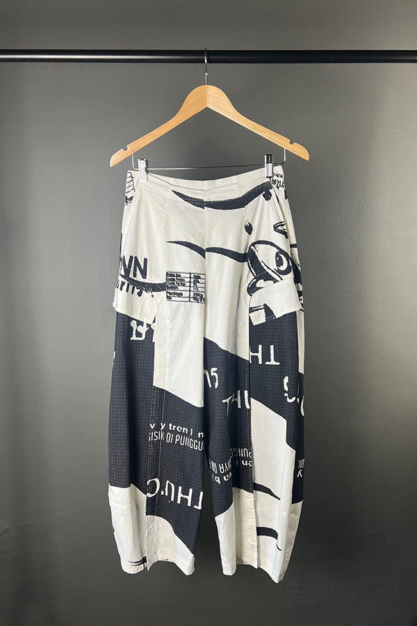 Rundholz Black & White Print Stretch Pants