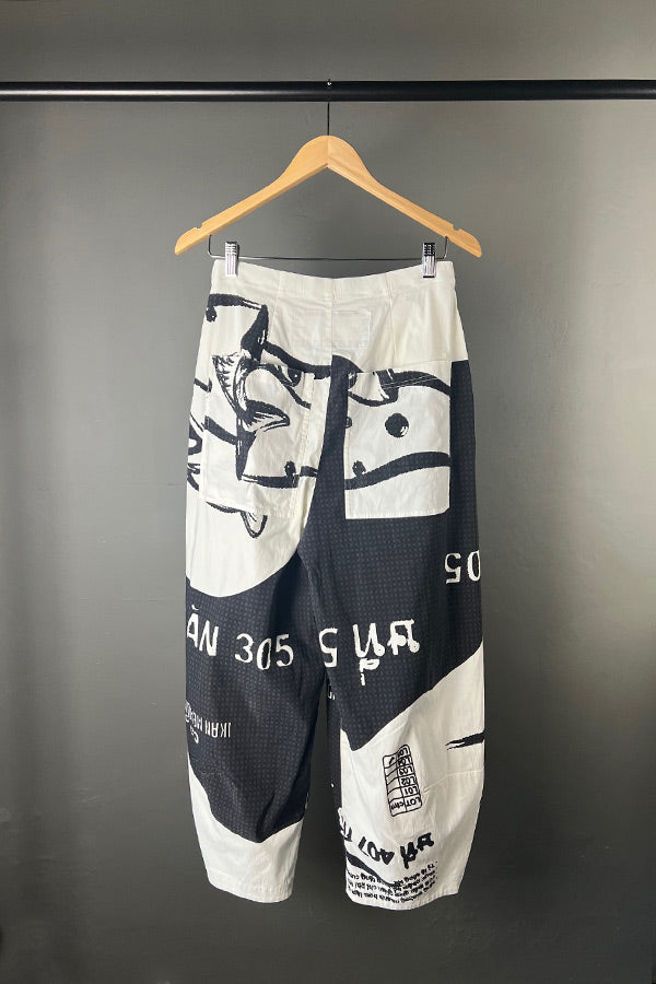 Rundholz Black & White Print Stretch Pants